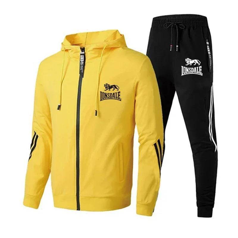 Mens Casual Tracksuit Set - Zipper Hoodie & Slim Sweatpants - Buy Center