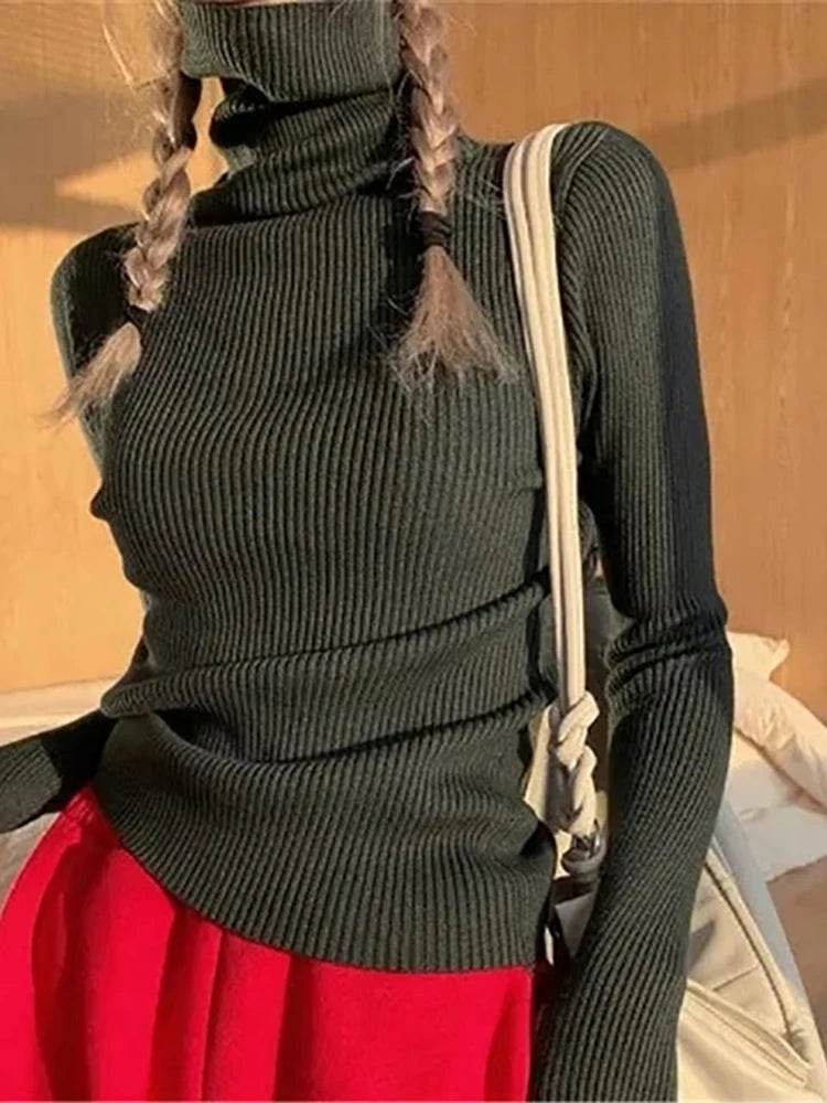 Women's Fall Turtleneck Sweater - Soft Cashmere Knit Pullover - Buy Center