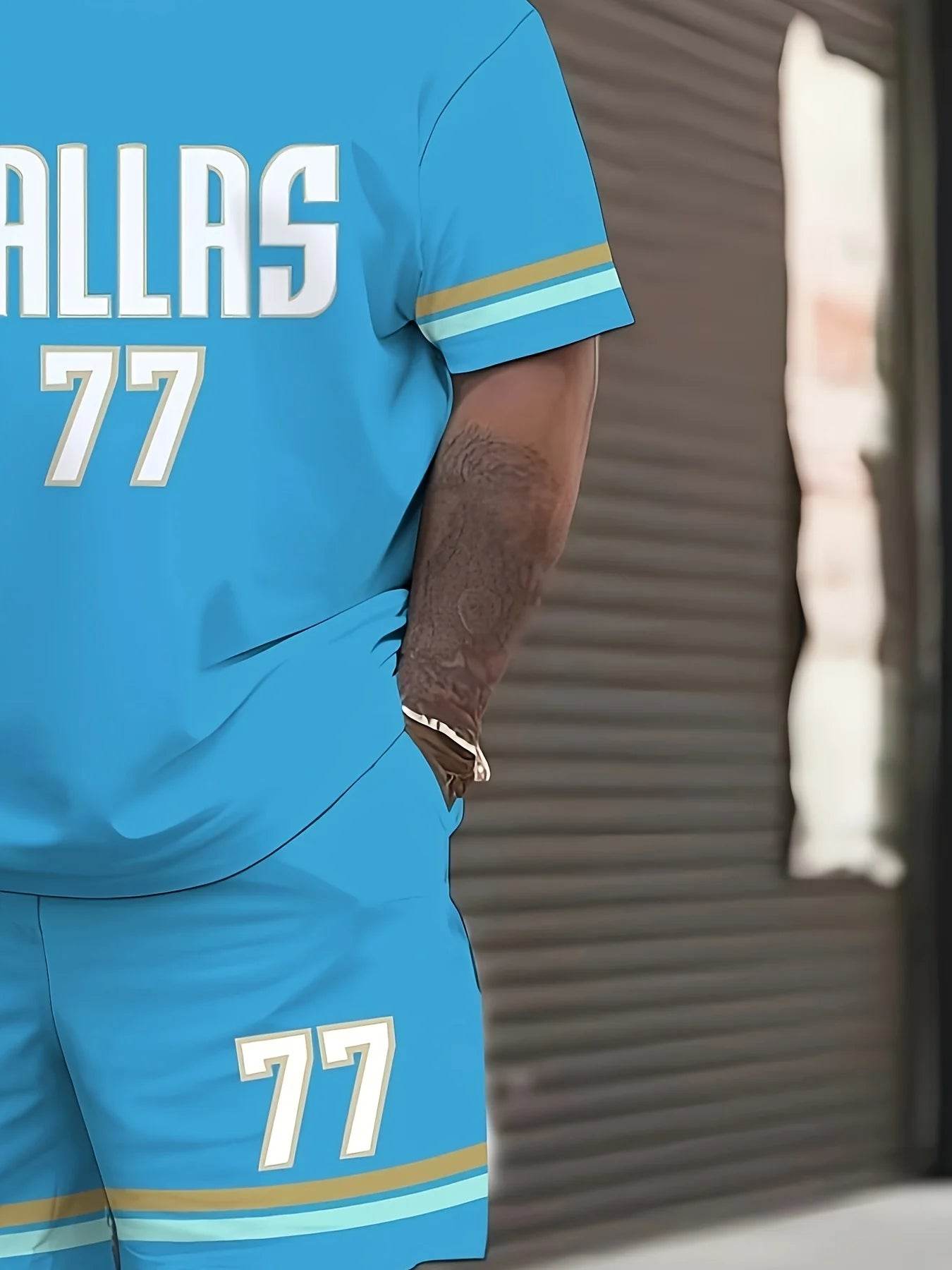 Men's Summer Sports Suit - Breathable Round Neck Short Sleeve Set - Buy Center
