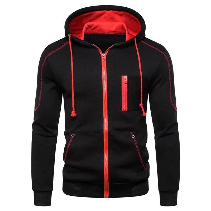 QIWN 2024 Men's Double Zipper Jacket & Hoodie Tracksuit Set - Buy Center