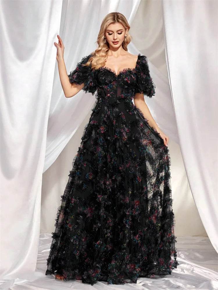 XUIBOL Luxury Floral Evening Dress - Mermaid Cocktail A-Line Style - Buy Center