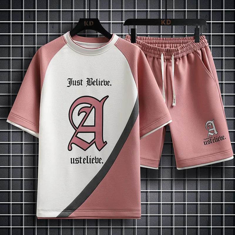 Summer Men’s Plaid Short Sleeve T-Shirt & Shorts Set - Casual Sportswear - Buy Center