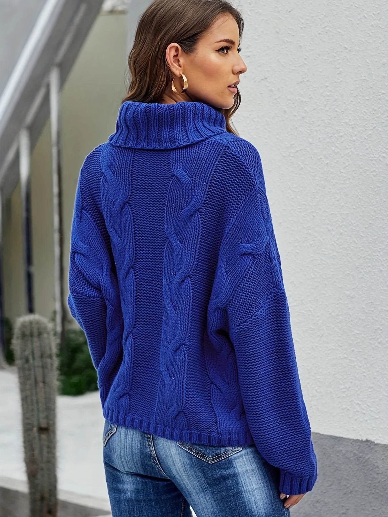 Cozy Women's Turtleneck Sweater - Autumn/Winter Pullover, Loose Fit - Buy Center