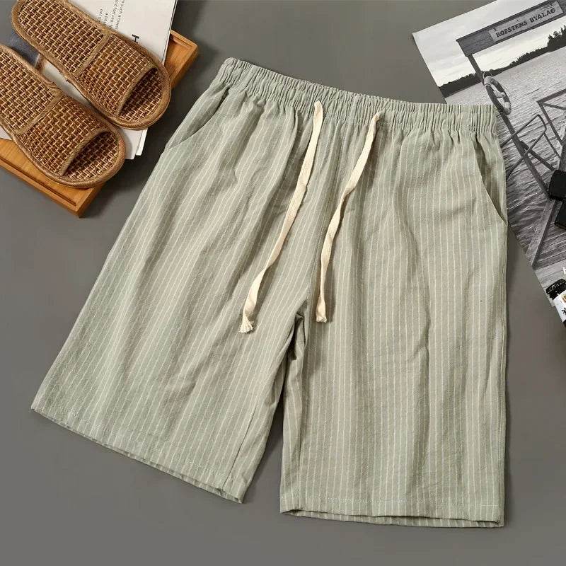 OSMIUM Men's Plus Size Summer Striped Board Shorts - Cotton & Linen - Buy Center