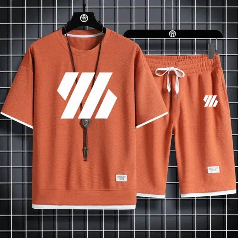 Men's Casual Sports Suit - Short Sleeve Tracksuit Summer Set - Buy Center