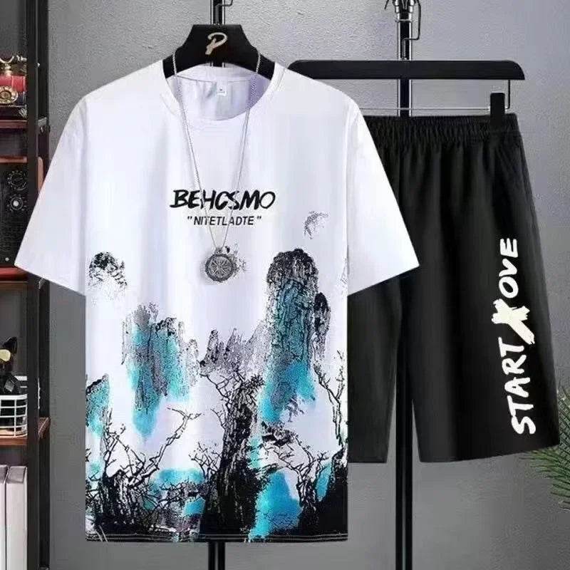 XMSFTD 2024 Summer Quick-Drying Men's Tracksuit - T-Shirt & Shorts Set - Buy Center
