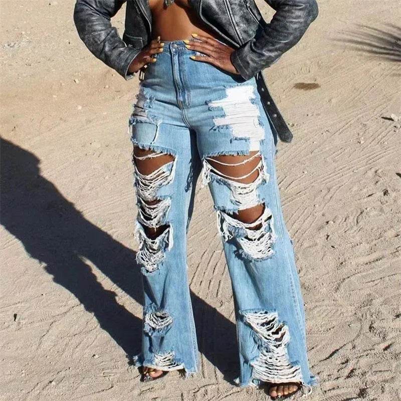 Soniaox Women's High Waist Straight Jeans - Casual Loose Fit Pants - Buy Center