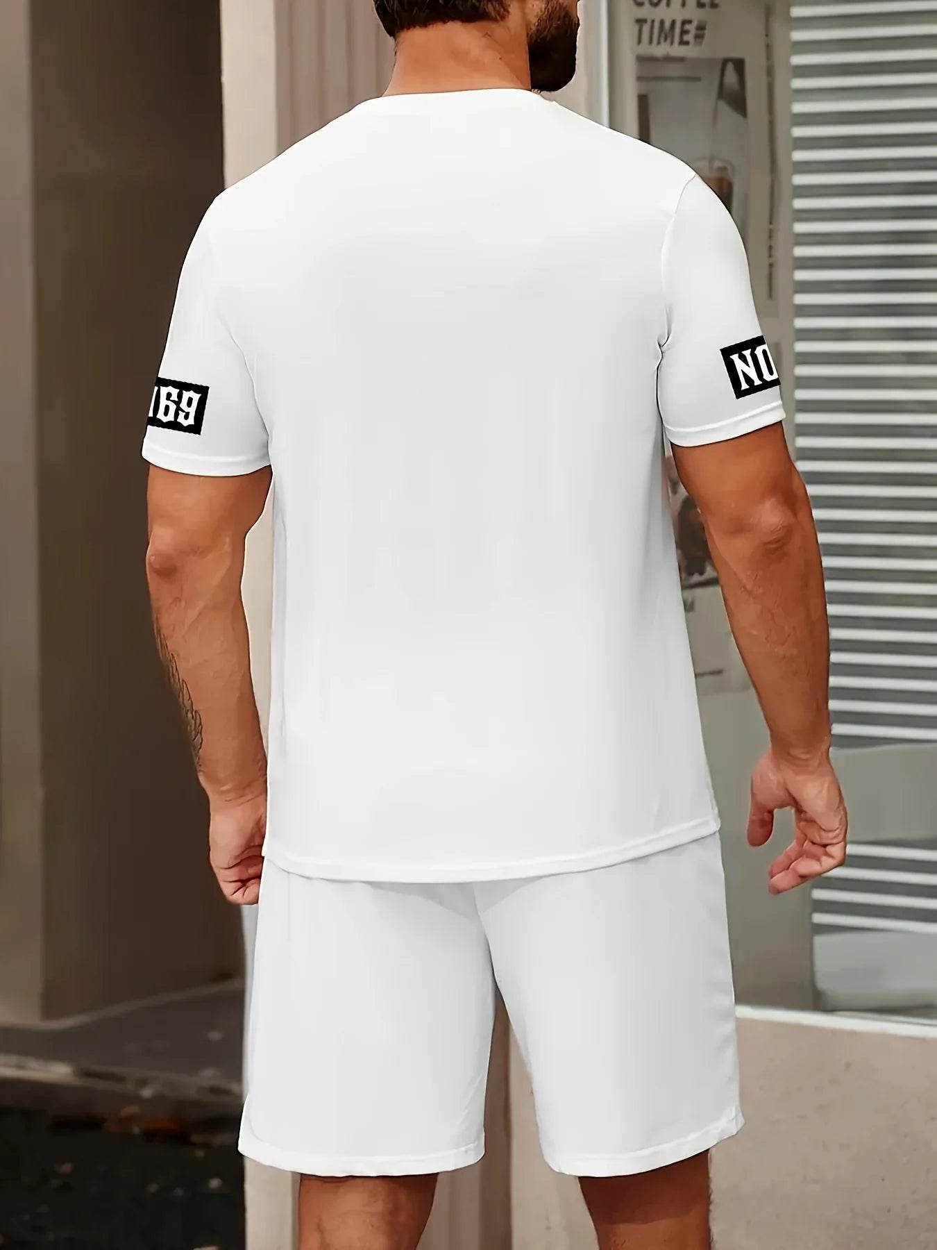 Stylish Men's Casual Suit Set - T-Shirt & Shorts for Summer - Buy Center