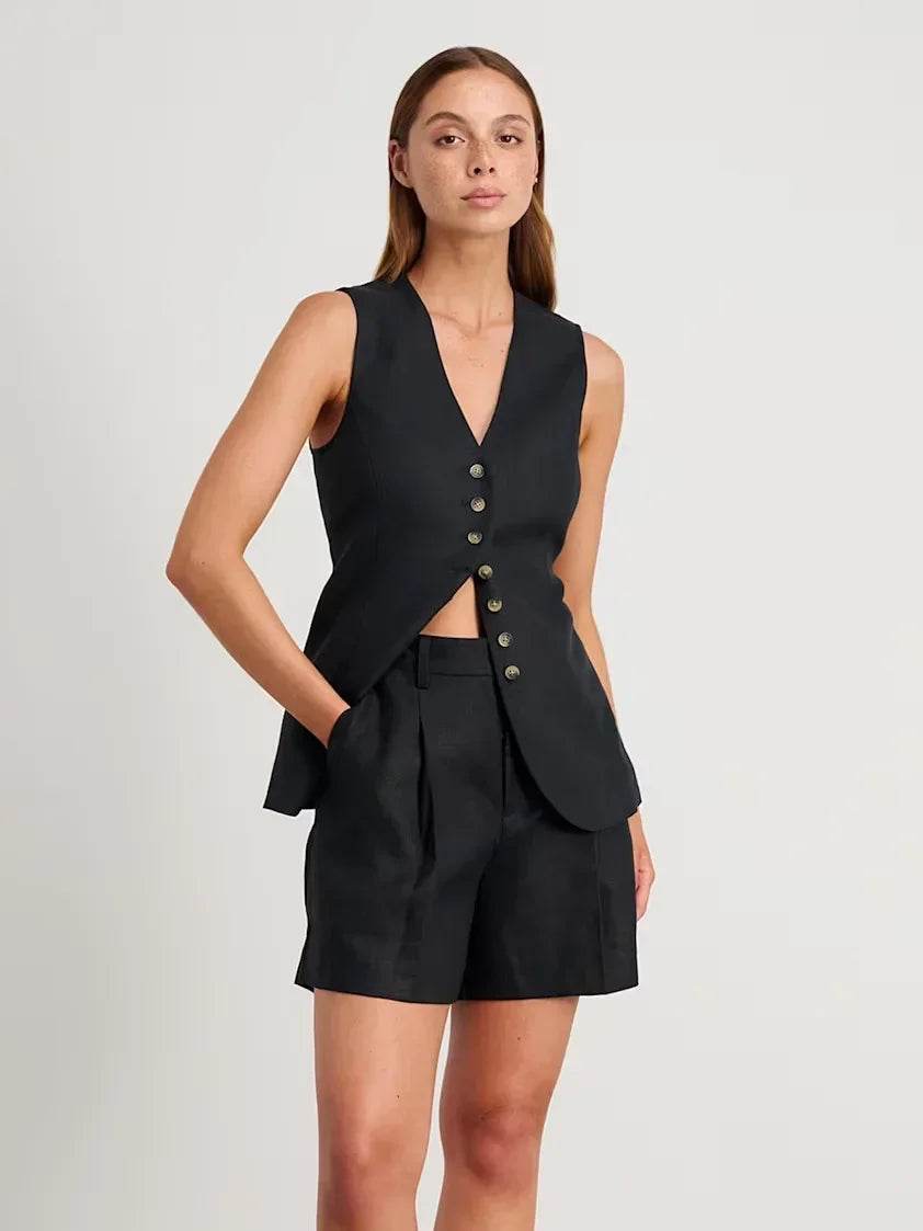 Orinchic Women's Casual Cotton Linen Vest Shorts Set for Summer - Buy Center