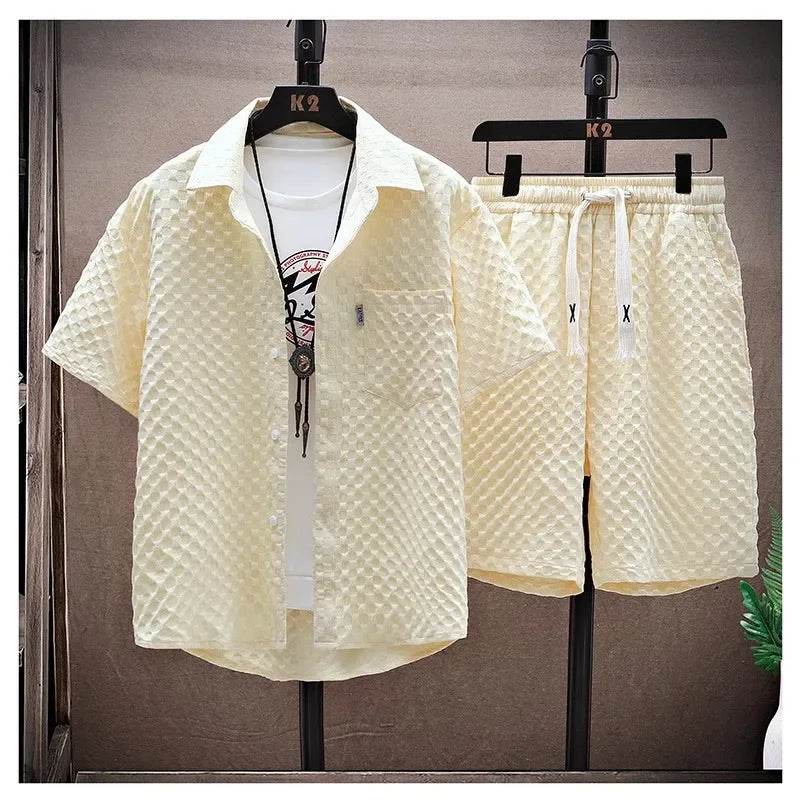 Men's Casual Thin Sports Two-Piece Set - Summer Ice Silk Suit - Buy Center