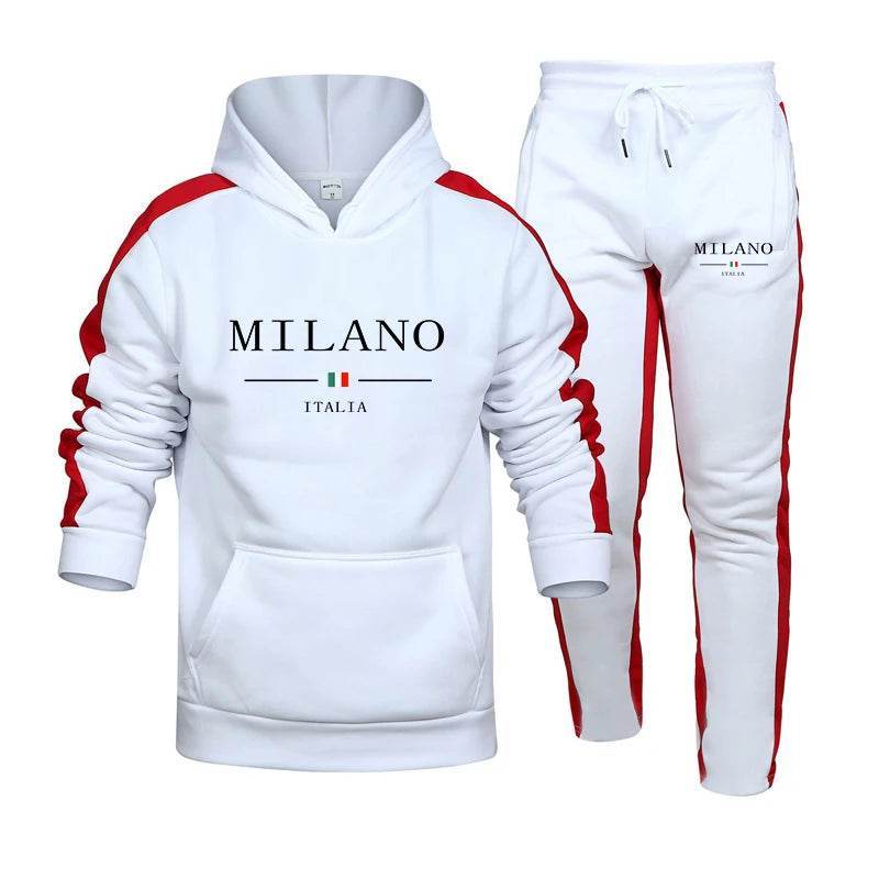 Casual Men's Tracksuit Set - Printed Hooded Sweatshirt & Joggers - Buy Center