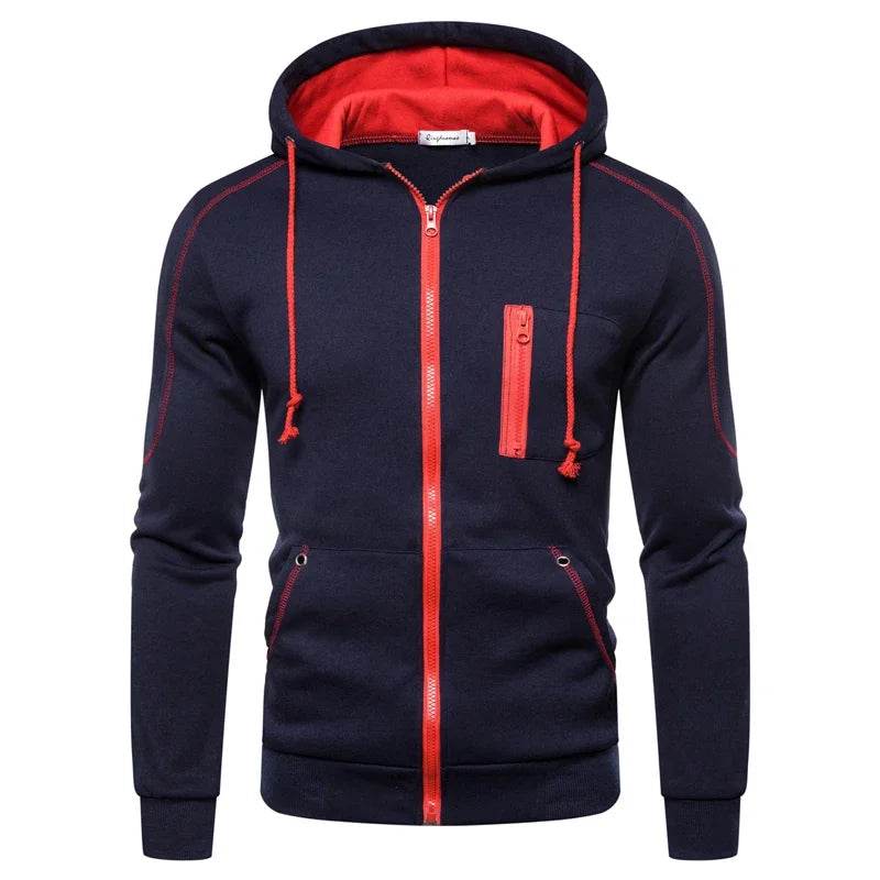 QIWN 2024 Men's Double Zipper Jacket & Hoodie Tracksuit Set - Buy Center