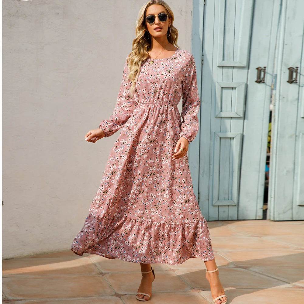 XIBUSANA Bohemian Chiffon Maxi Dress - Floral Print for Women - Buy Center