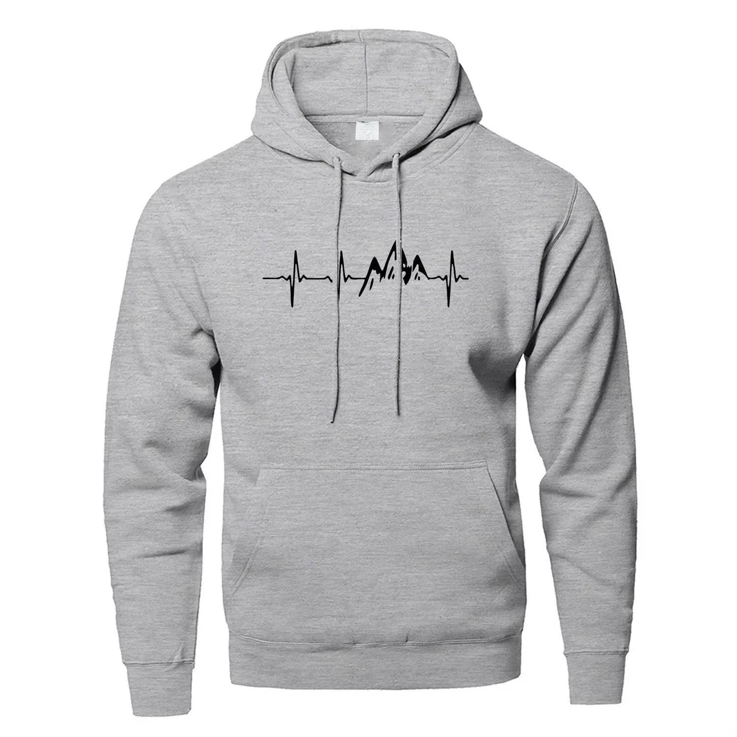Mountain Heartbeat Hoodies - Casual Long Sleeve Sweatshirt for Teens - Buy Center