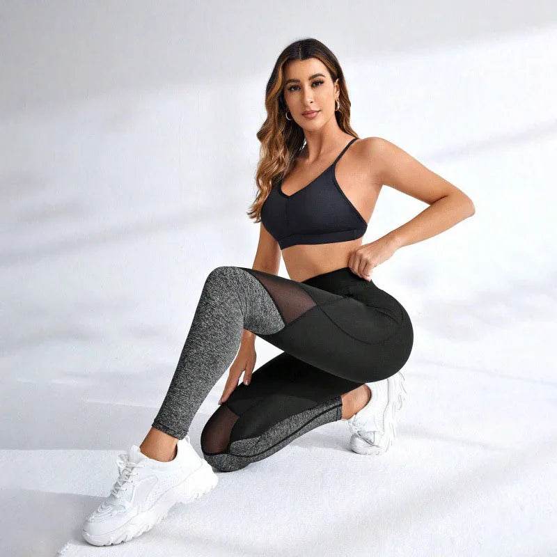 MODX Women's High Waist Mesh Spliced Leggings - Gym & Fashion Tights - Buy Center