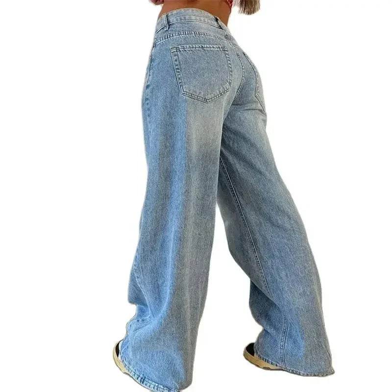 Soniaox Vintage High Waist Jeans - Women's Loose Fit Denim Trousers - Buy Center