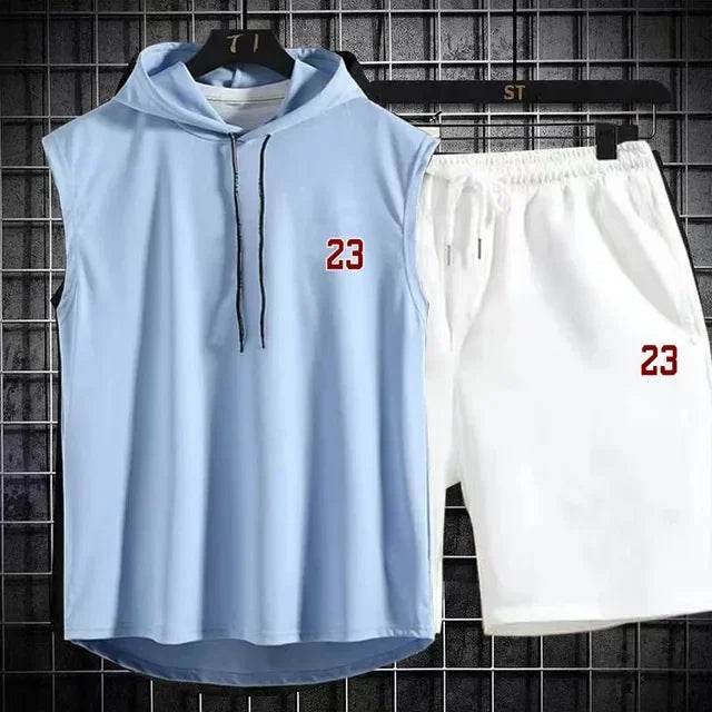 Men's Summer Casual Two Piece Set - T-Shirt & Shorts Twin Suit - Buy Center