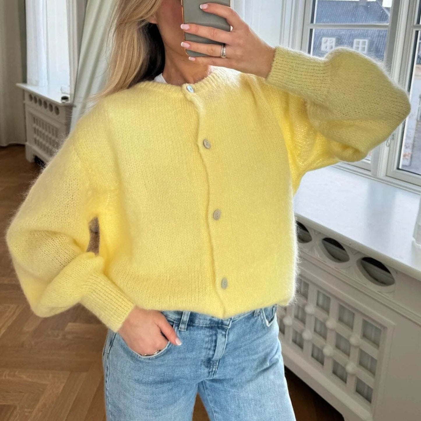 Goocheer Women's Casual Knitted Cardigan - Slim Fit O-neck Sweater - Buy Center
