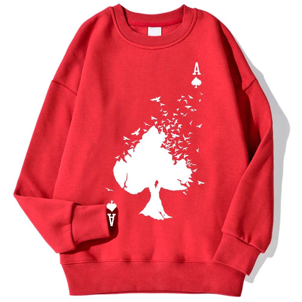 Drifting Spades A Black Pattern Male Sweatshirts Comfortable Creative Pullovers Hip Hop Tops Fleece Casual Streetwear For Mans - Buy Center