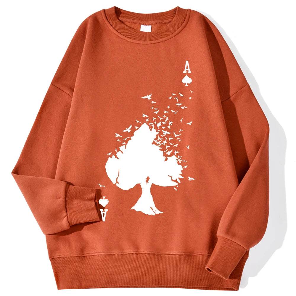 Drifting Spades A Black Pattern Male Sweatshirts Comfortable Creative Pullovers Hip Hop Tops Fleece Casual Streetwear For Mans - Buy Center