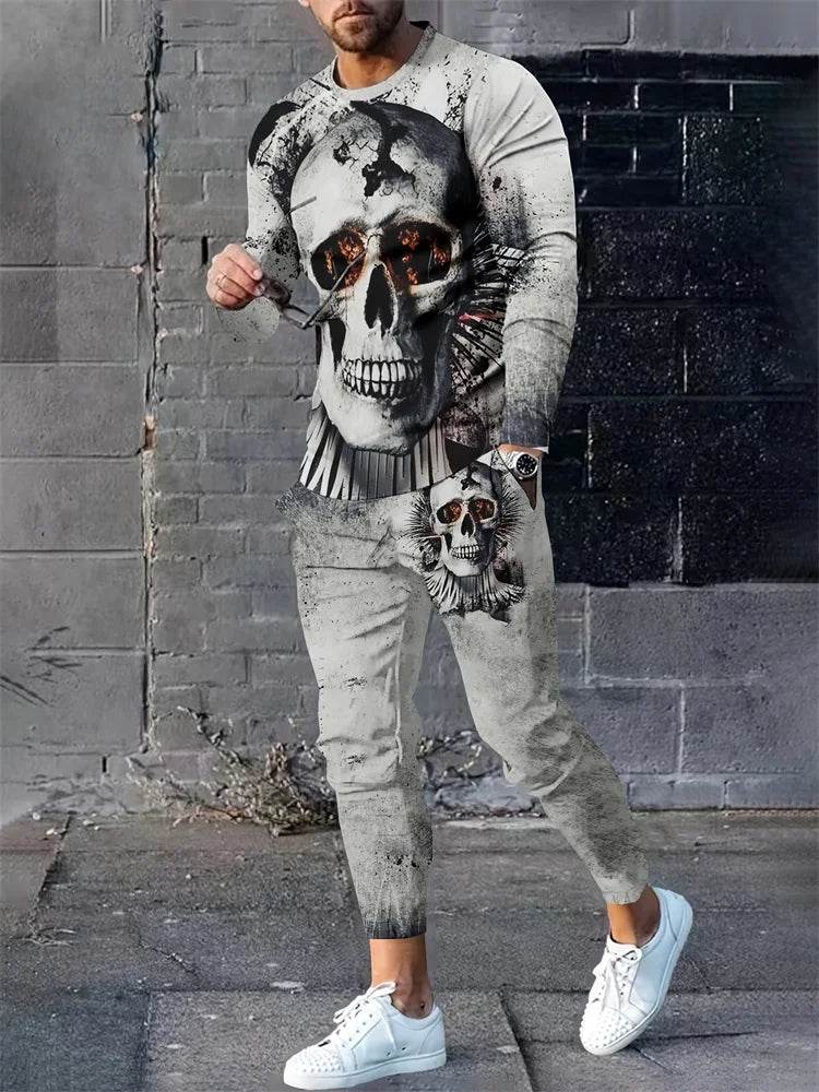 Urban Street Fashion Men's 2pcs Casual Suit - 3D Printed Smile Shirt - Buy Center