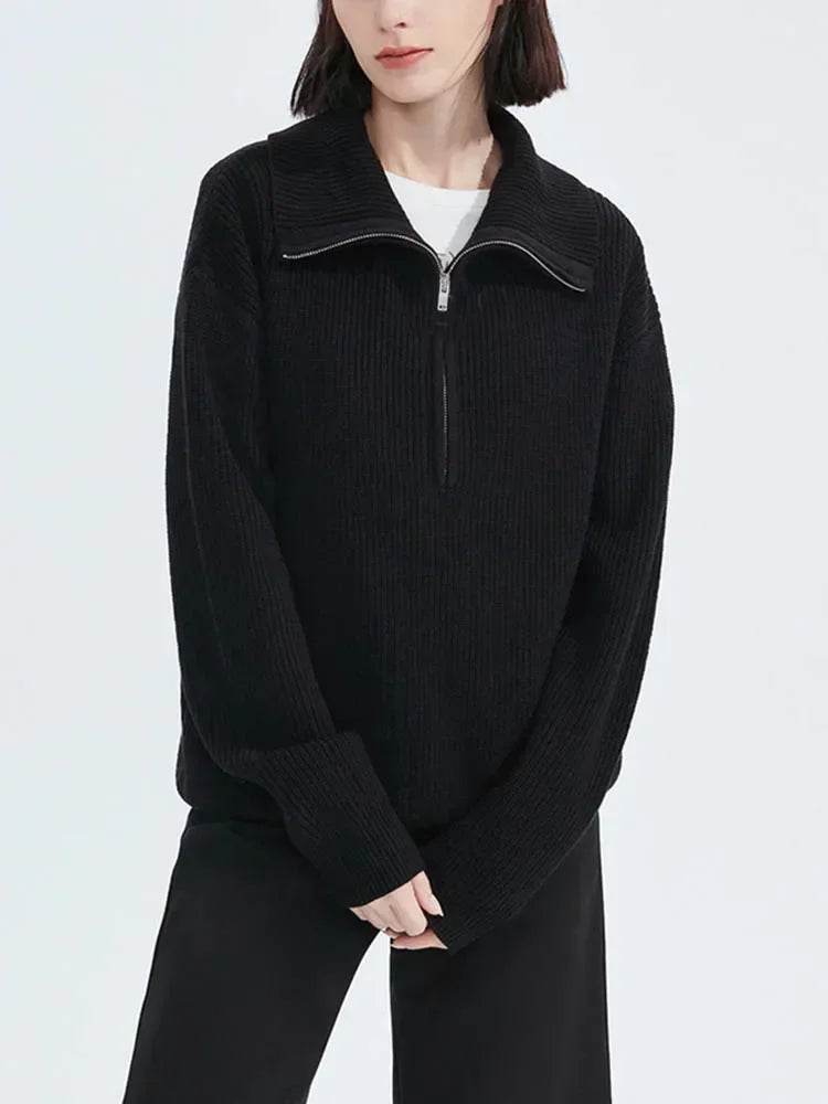 Solid Grey Women’s Turtleneck Sweater - Casual Thick Pullover - Buy Center