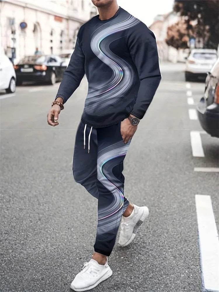 Urban Street Fashion Men's 2pcs Casual Suit - 3D Printed Smile Shirt - Buy Center