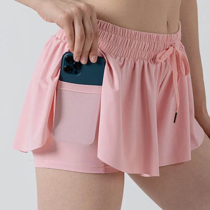INLUMINE Women's 2-in-1 Flowing Sports Shorts - Butterfly Design - Buy Center