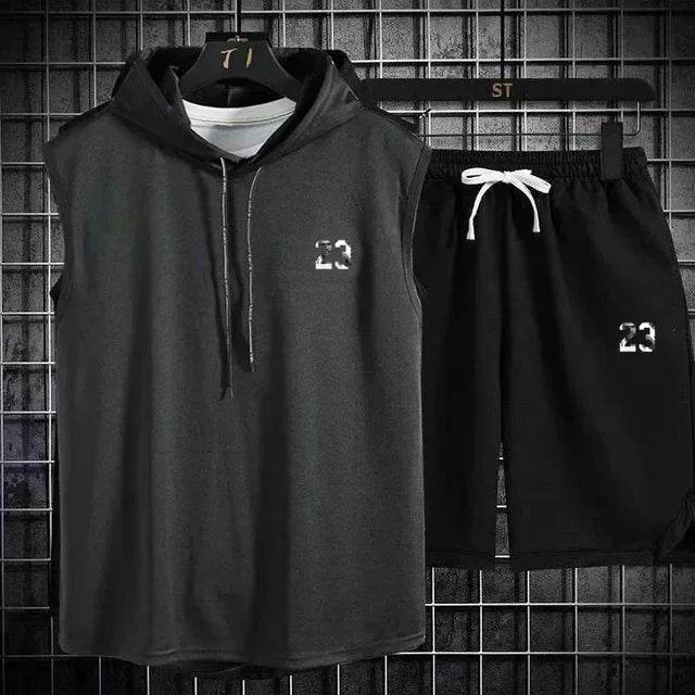 Men's Summer Casual Two Piece Set - T-Shirt & Shorts Twin Suit - Buy Center