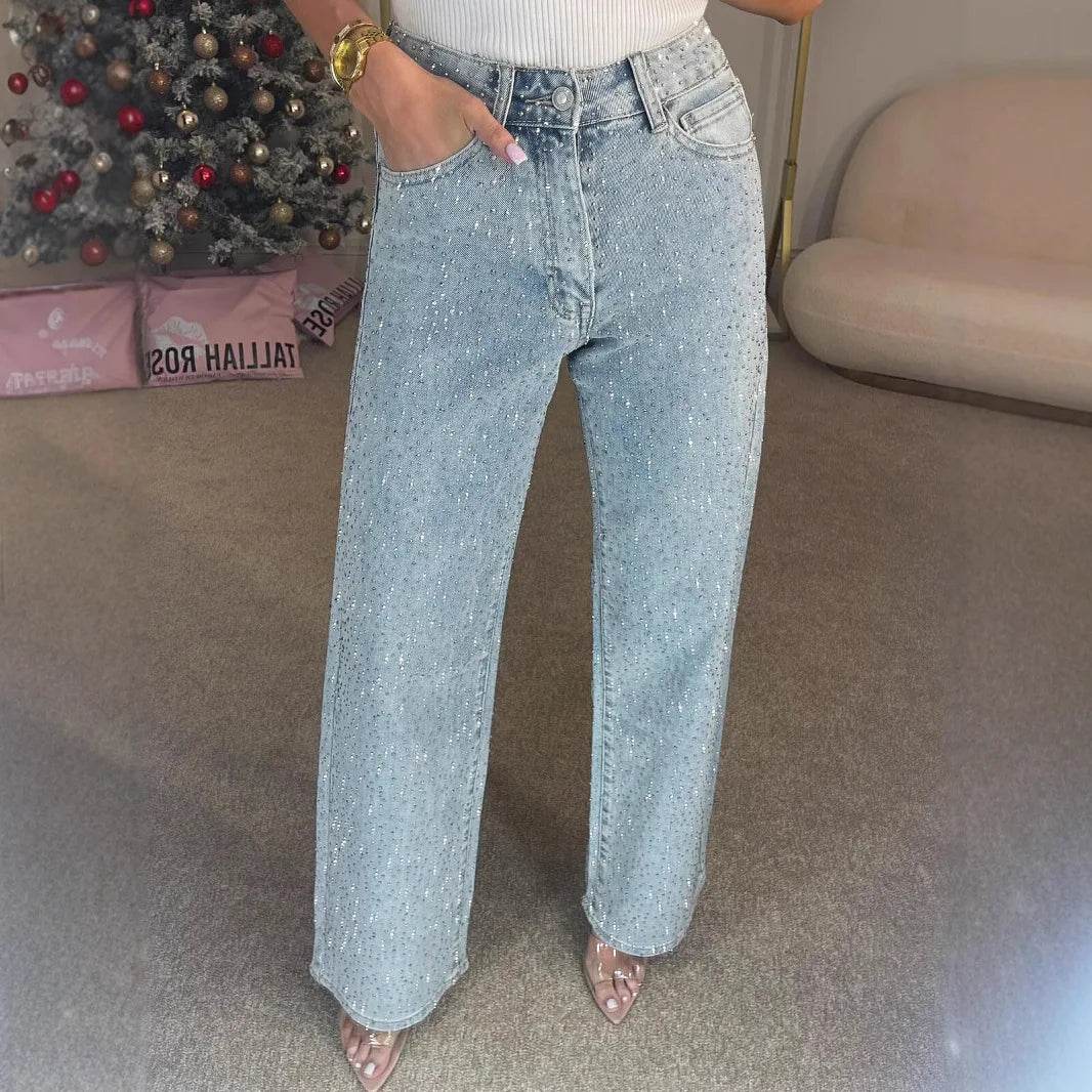 Wulend Women's High Waist Distressed Jeans - Vintage Streetwear Style - Buy Center