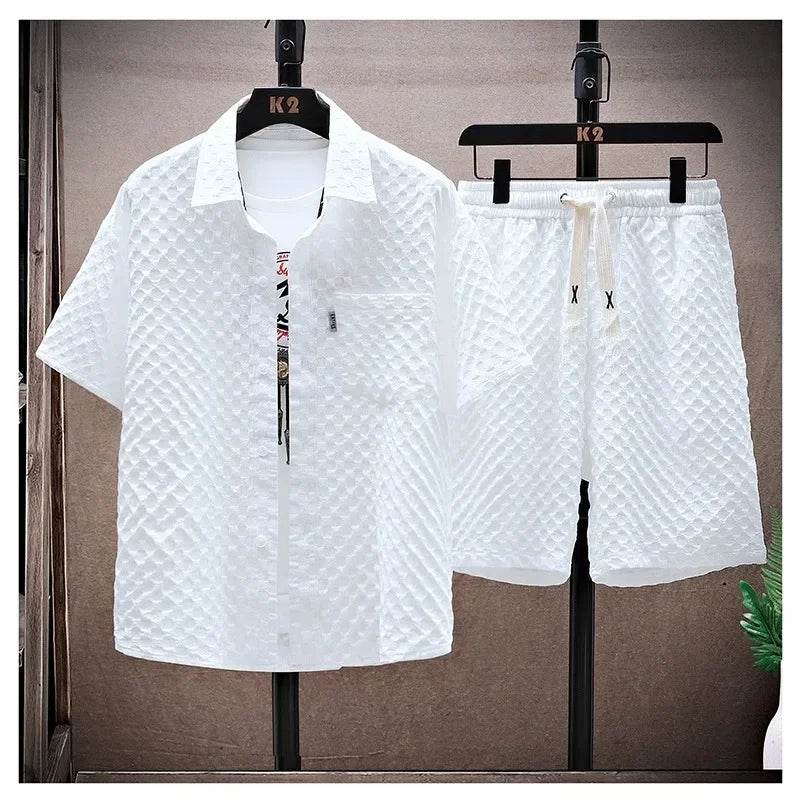 Men's Casual Thin Sports Two-Piece Set - Summer Ice Silk Suit - Buy Center
