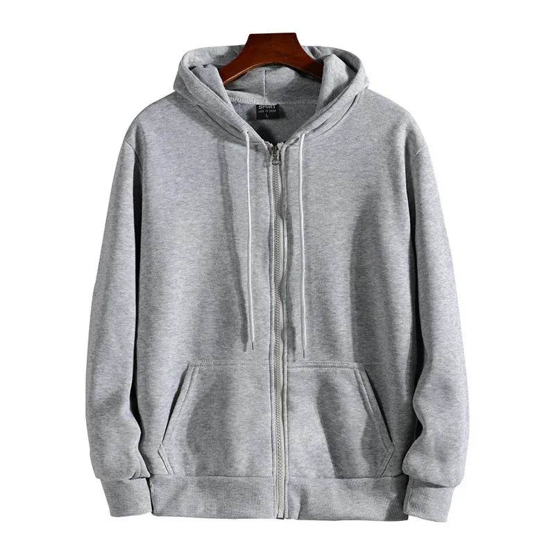 Men's Solid Zipper Hoodie & Pants Set - Casual Spring/Fall Fitness - Buy Center