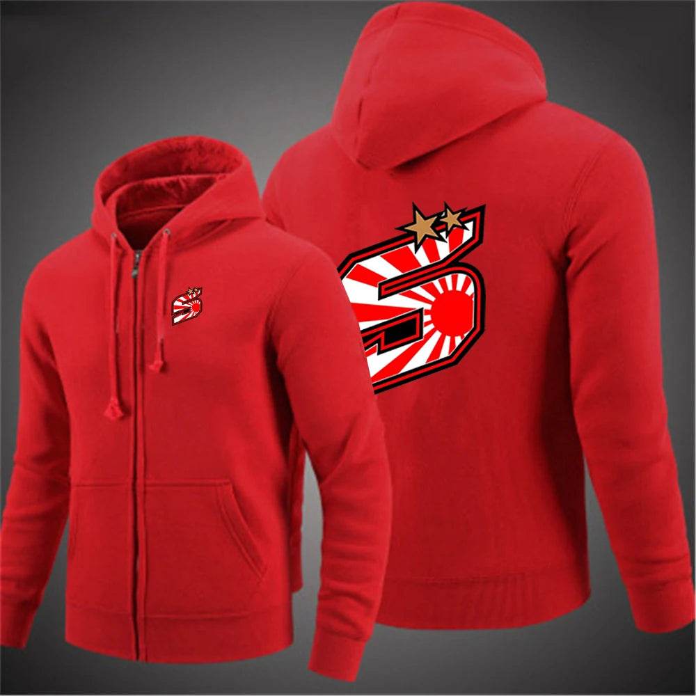Johann Zarco No 5 Men's Hoodie - Classic Zipper Sweatshirt for Casual Wear - Buy Center
