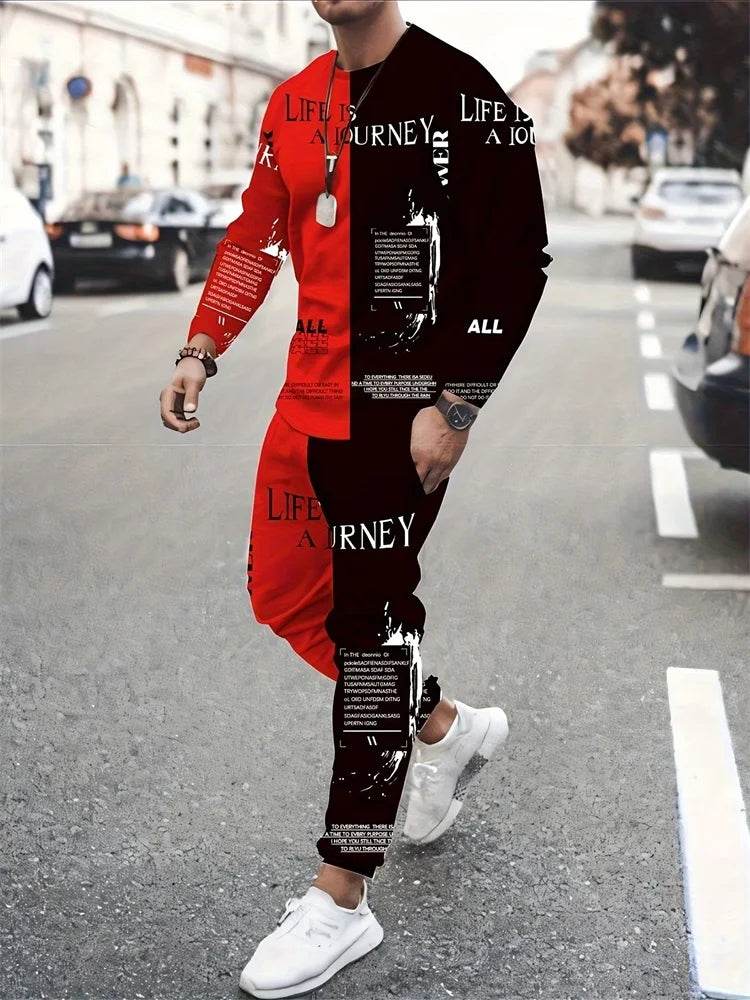 Urban Street Fashion Men's 2pcs Casual Suit - 3D Printed Smile Shirt - Buy Center