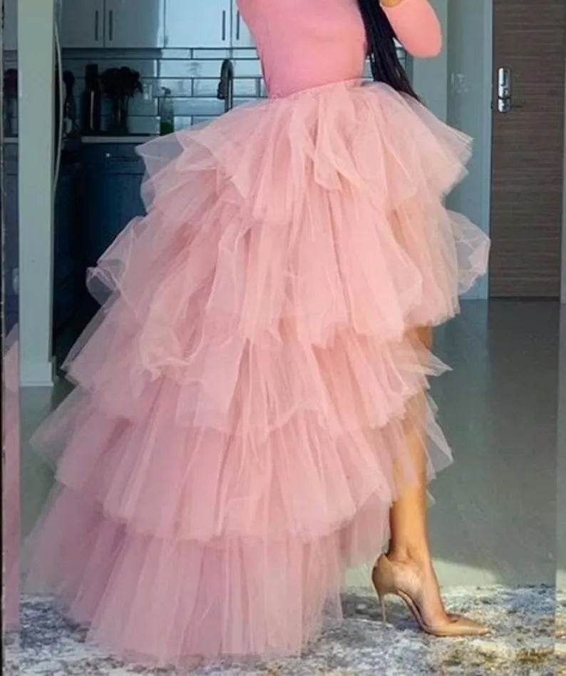 MisShow Women’s High-Low Tulle Petticoat Skirt - Fluffy & Elastic Waist - Buy Center