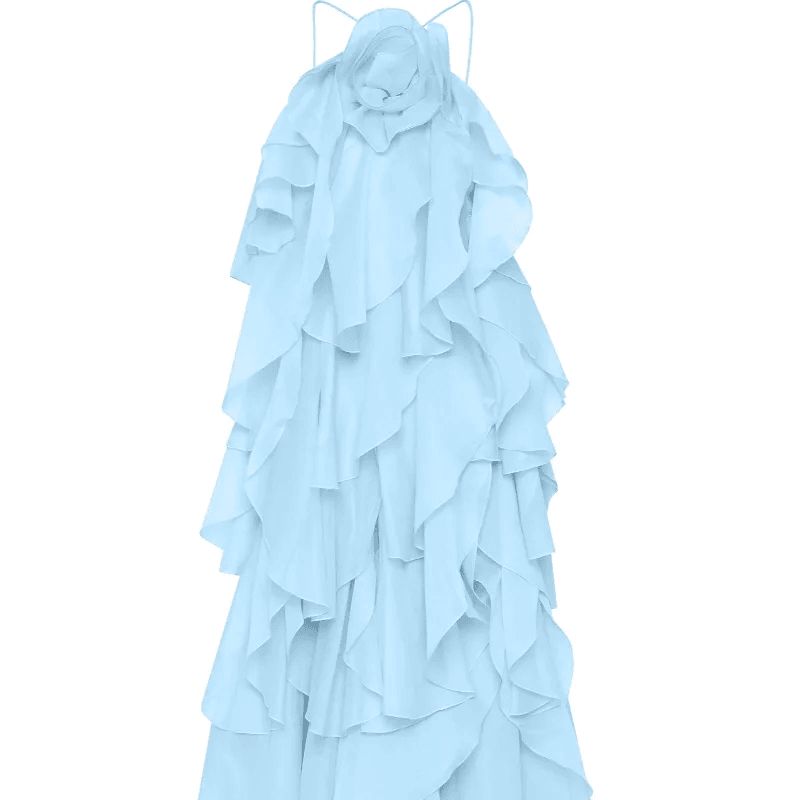 LLYGE Women’s Maxi Dress - Beach Layer Ruffles, Backless Sleeveless Style - Buy Center