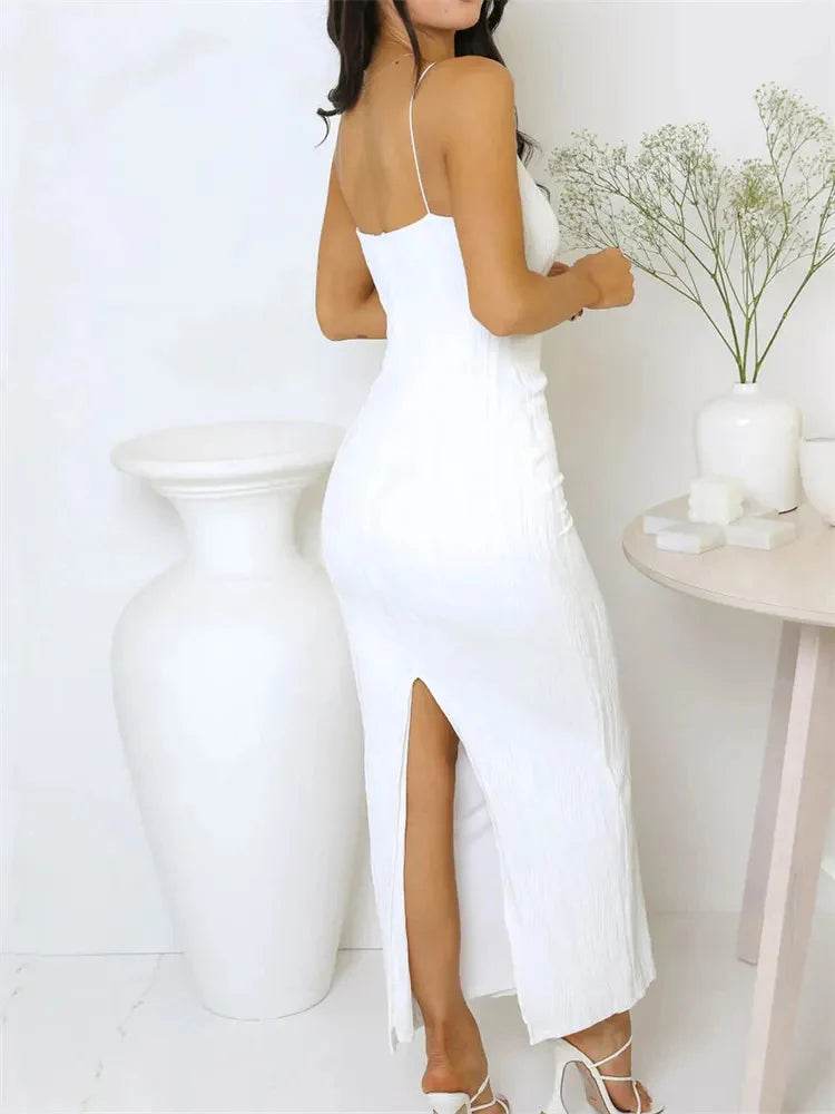 Dozw Women’s Slim Fit Long Sleeveless Dress - Sexy Clubwear Style - Buy Center