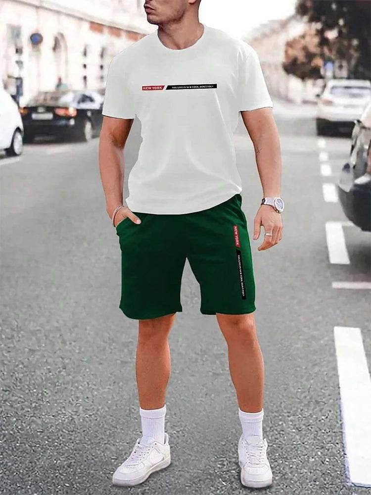 Men's Casual Crew Neck Short Sleeve Suit - Comfortable Outdoor Style - Buy Center