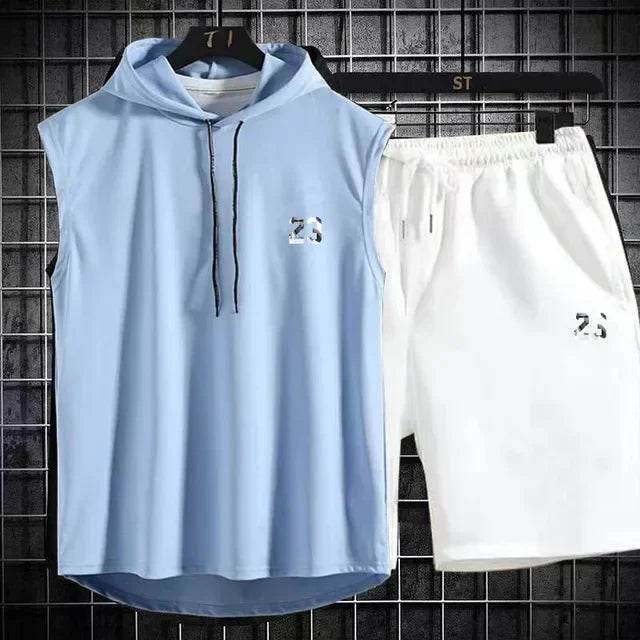 Men's Summer Casual Two Piece Set - T-Shirt & Shorts Twin Suit - Buy Center