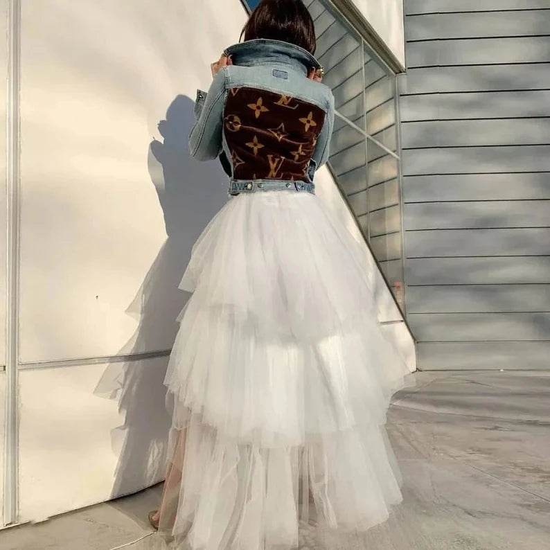MisShow Women’s High-Low Tulle Petticoat Skirt - Fluffy & Elastic Waist - Buy Center