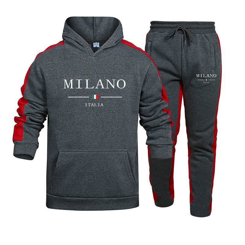 Casual Men's Tracksuit Set - Printed Hooded Sweatshirt & Joggers - Buy Center