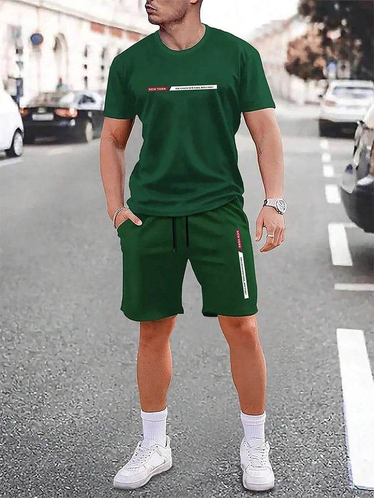Men's Casual Crew Neck Short Sleeve Suit - Comfortable Outdoor Style - Buy Center