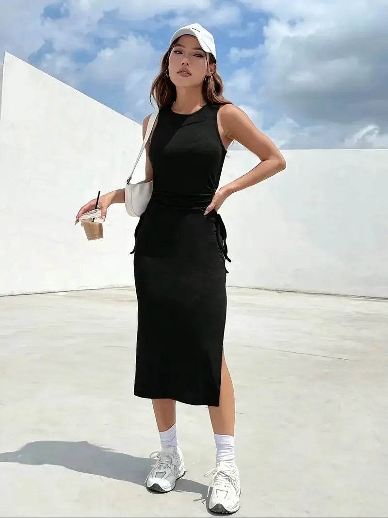Design Sense Women's Slim Lace Dress - Side Slit, Summer Style - Buy Center