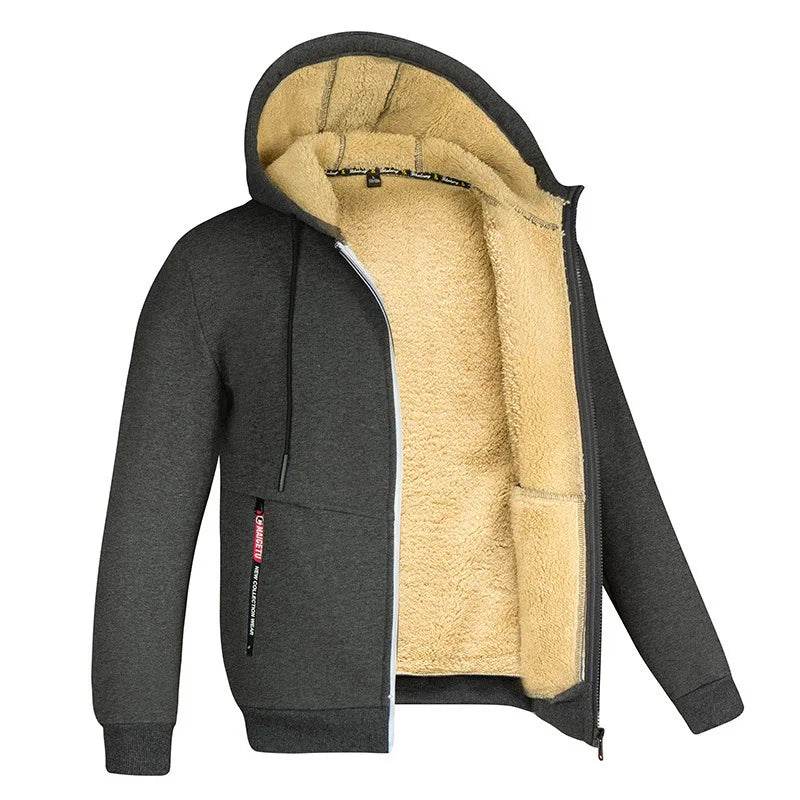 LETSNAGOU Men's Full Zip Hoodie - Casual Thick Fleece Jacket for Winter - Buy Center