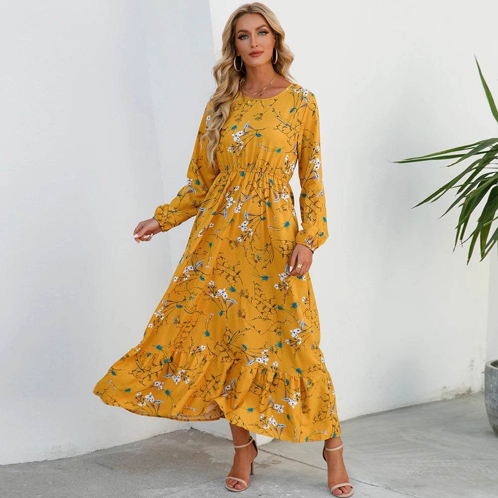 XIBUSANA Bohemian Chiffon Maxi Dress - Floral Print for Women - Buy Center