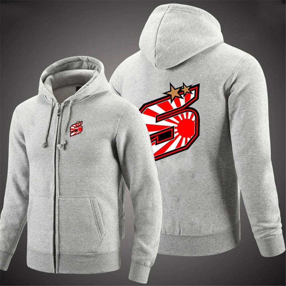Johann Zarco No 5 Men's Hoodie - Classic Zipper Sweatshirt for Casual Wear - Buy Center
