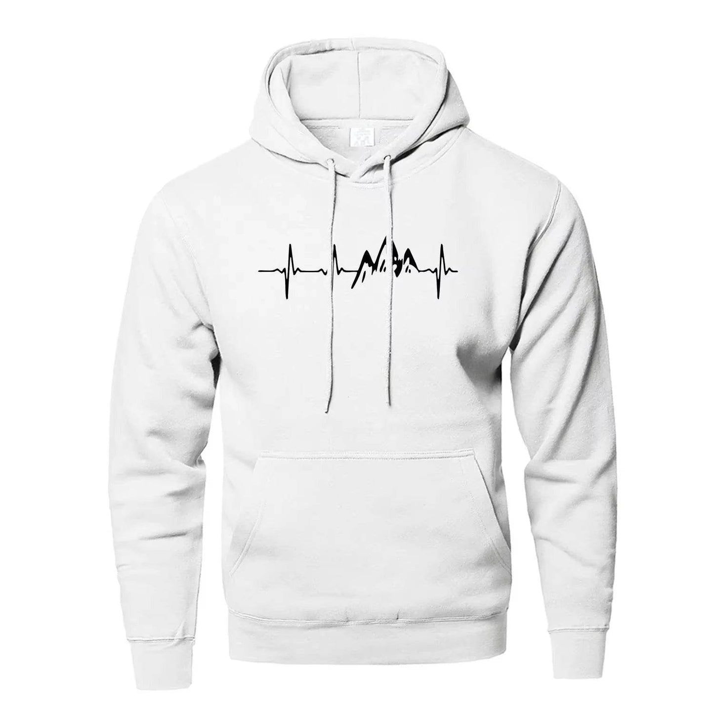 Mountain Heartbeat Hoodies - Casual Long Sleeve Sweatshirt for Teens - Buy Center
