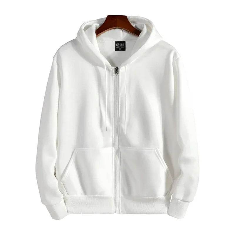Men's Solid Zipper Hoodie & Pants Set - Casual Spring/Fall Fitness - Buy Center