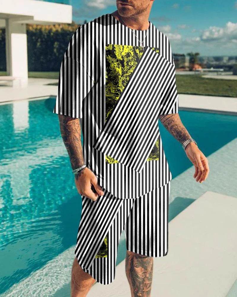 Men's Summer 3D Printed Tracksuit Set - Casual Eagle Design - Buy Center