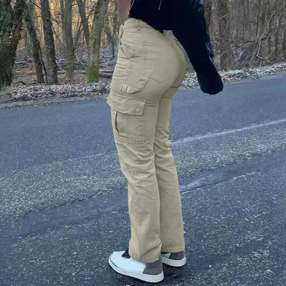 Stylish Women's High Waist Cargo Pants - Soft Fabric, Butt-Lifting - Buy Center